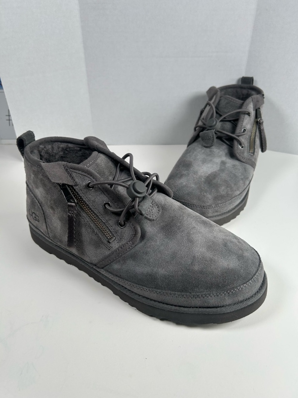UGG Men's Neumel Adaptive Gray Suede Double Zipper Casual Snow Boots Sz 10M NEW